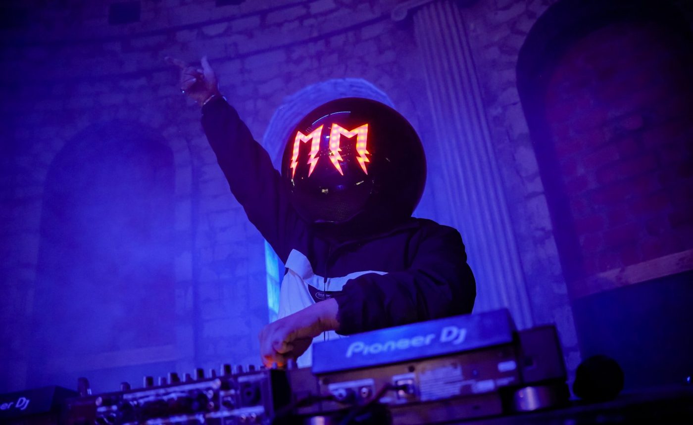 DJ MaskBox in his signature mask at the decks