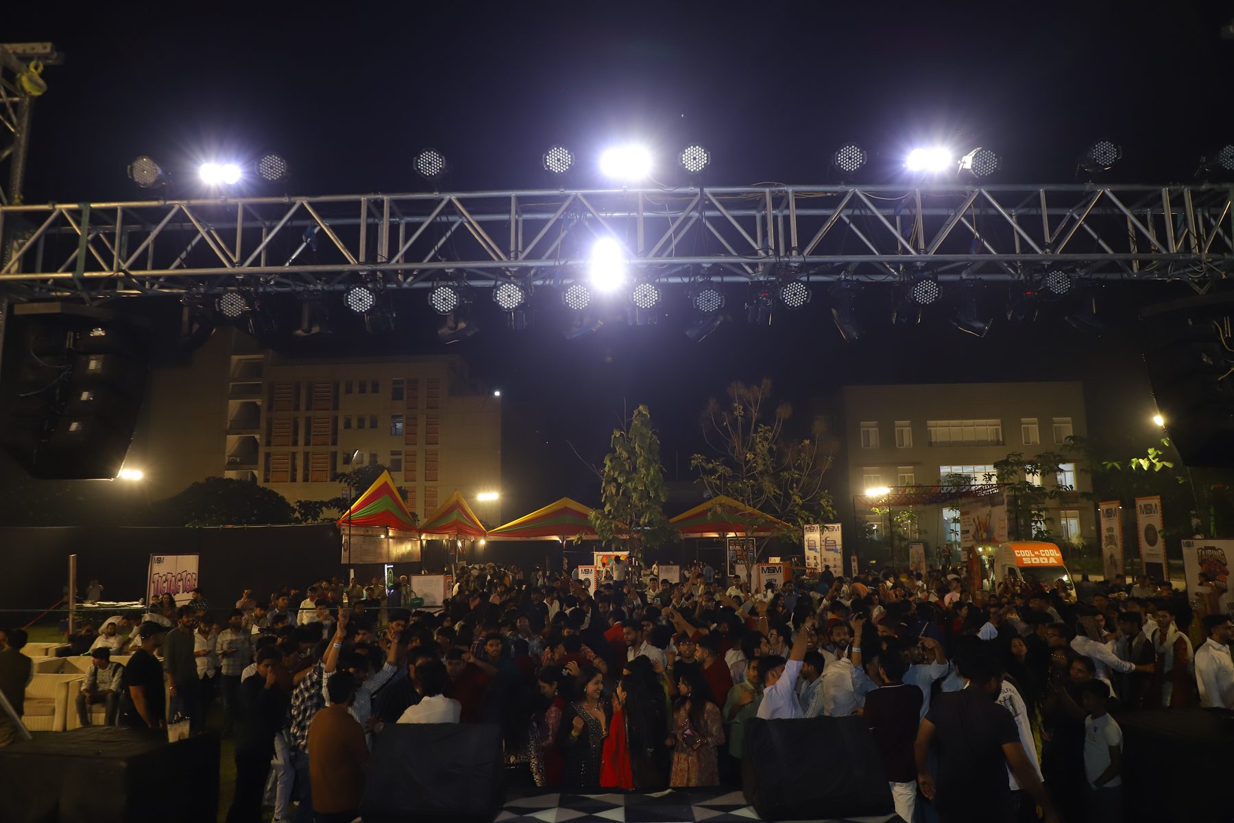 Last year's Jashn-e-Diwali night stage lit up above a packed crowd