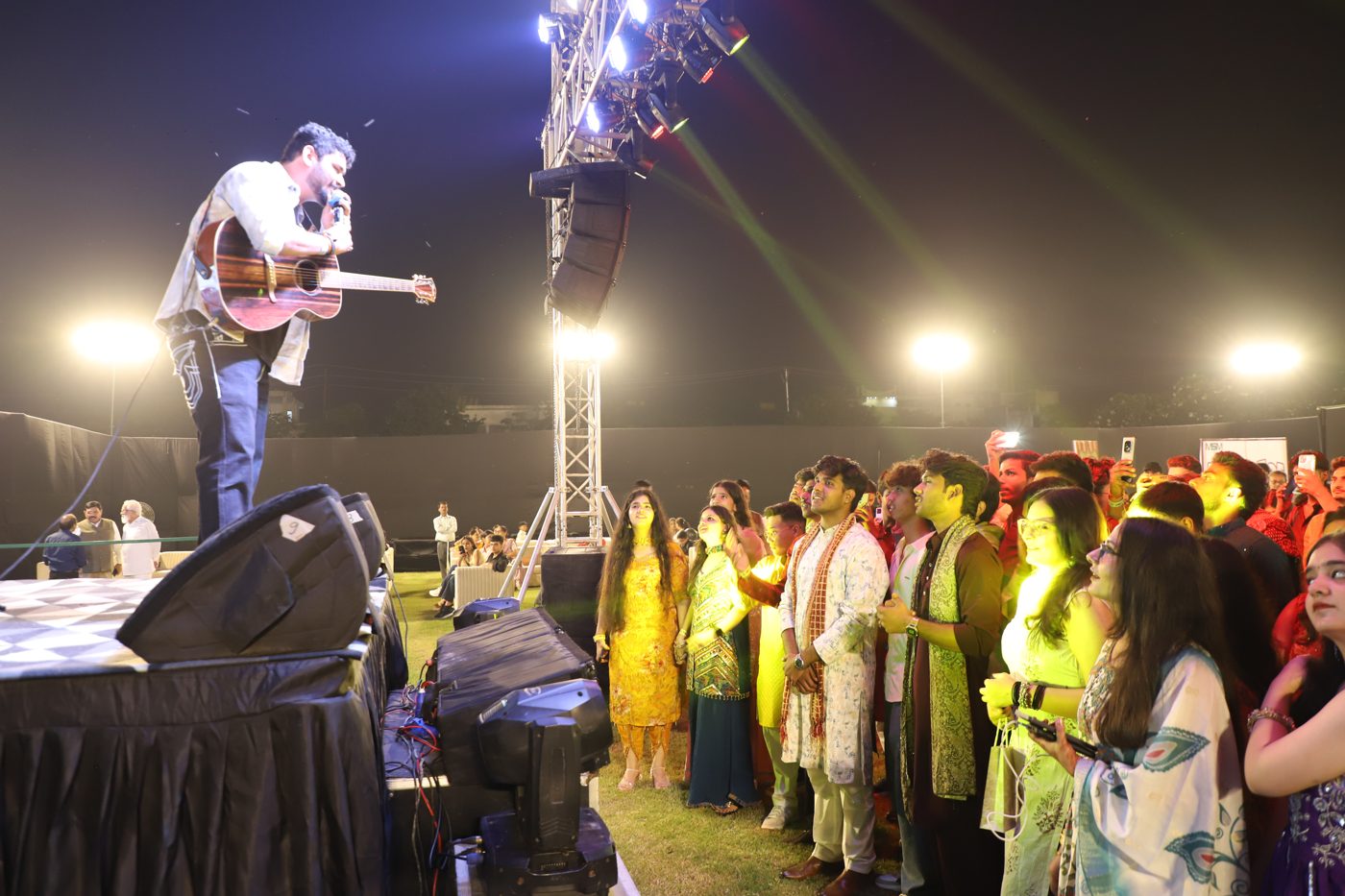 Live concert with guitarist on stage